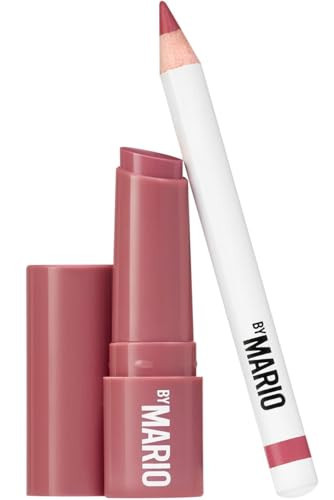 MAKEUP BY MARIO Rosewood Glow Lip Kit – Mini MoistureGlow Plumping Lip Serum & Ultra Suede Sculpting Lip Pencil, Rich Mauve – Hydrating Plumping Lip Duo, Travel Size | Amazon (US)