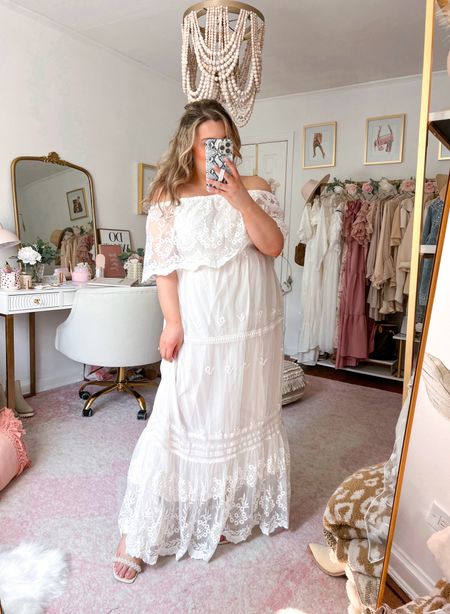 White lace maxi dress from amazon 

#LTKSeasonal #LTKWedding #LTKStyleTip