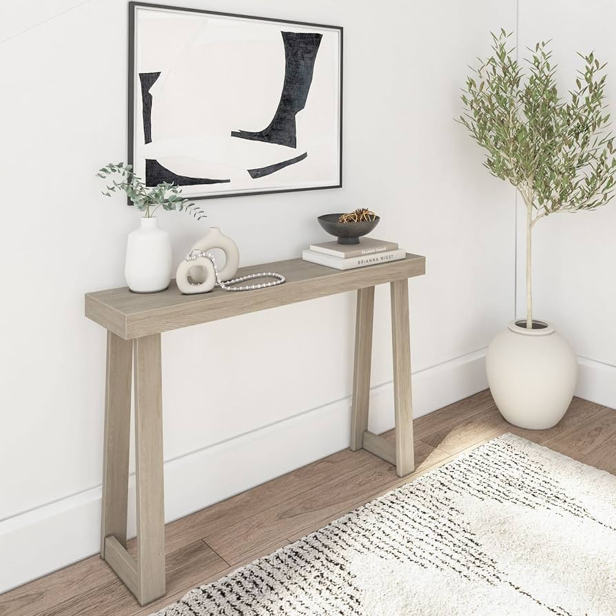 Plank+Beam Solid Wood Console Table, 46.25 Inch, Sofa Table, Narrow Entryway Table for Hallway, B... | Amazon (US)