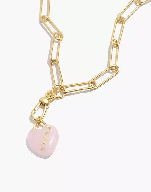 Rose Quartz Heart Lariat Necklace | Madewell