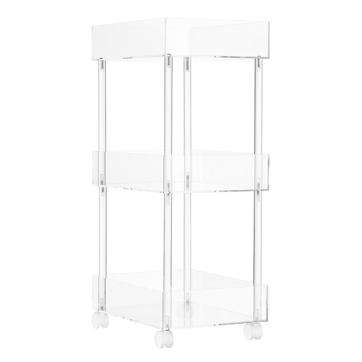 Luxe Acrylic 3-Tier Rolling Cart | The Container Store