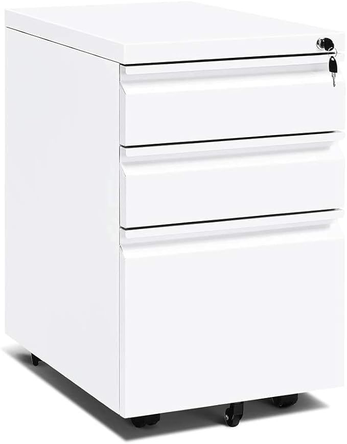 INTERGREAT Mobility Cabinet for Closet/Office, Rolling Filing Cabinet 3 Drawers Fully Assembled W... | Amazon (US)