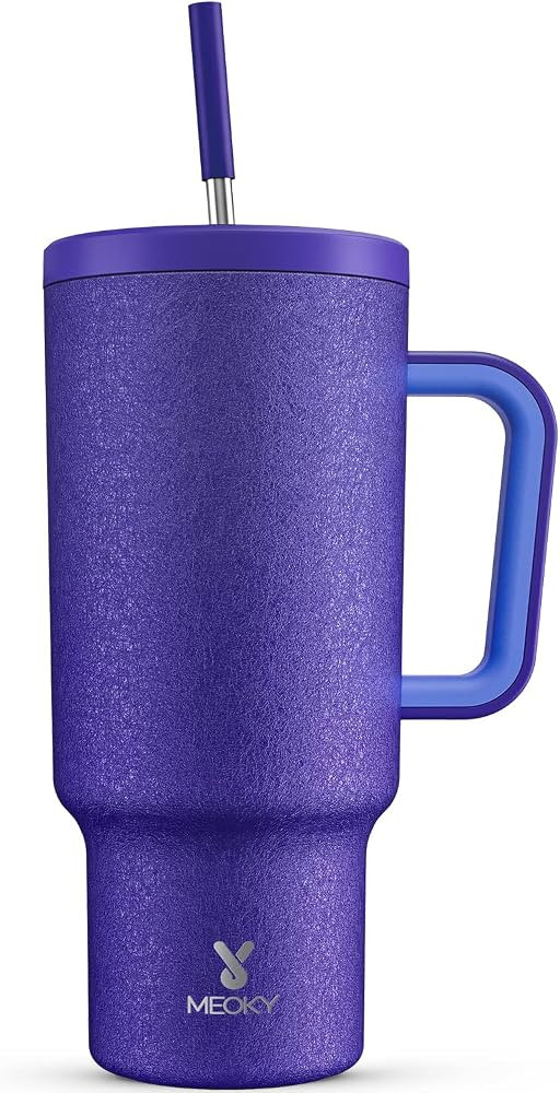 Meoky 40oz Tumbler with Handle, Leak-proof Lid and Straw, Insulated Coffee Mug Stainless Steel Tr... | Amazon (US)