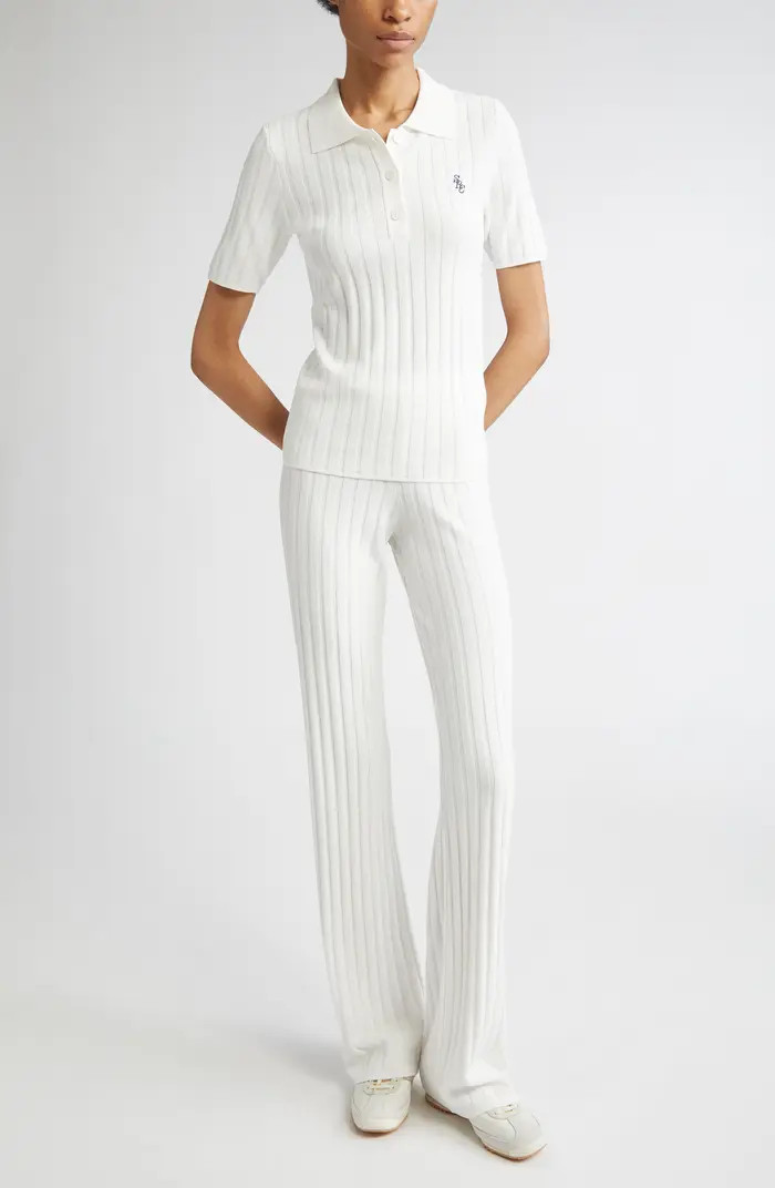 Sporty & Rich SRC Embroidered Rib Polo | Nordstrom | Nordstrom