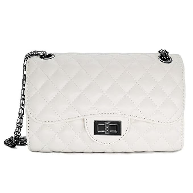 Solarfun Classic Crossbody Shoulder Bag for Women Quilted Purse With Metal Chain Strap | Amazon (US)