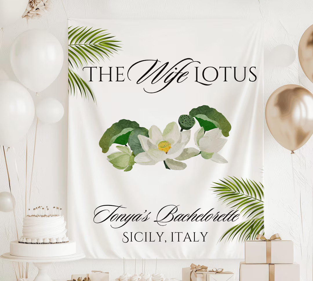 The Wife Lotus Bachelorette, the Wife Lotus Bachelorette Decorations, Wife Lotus Banner, White Lo... | Etsy (US)