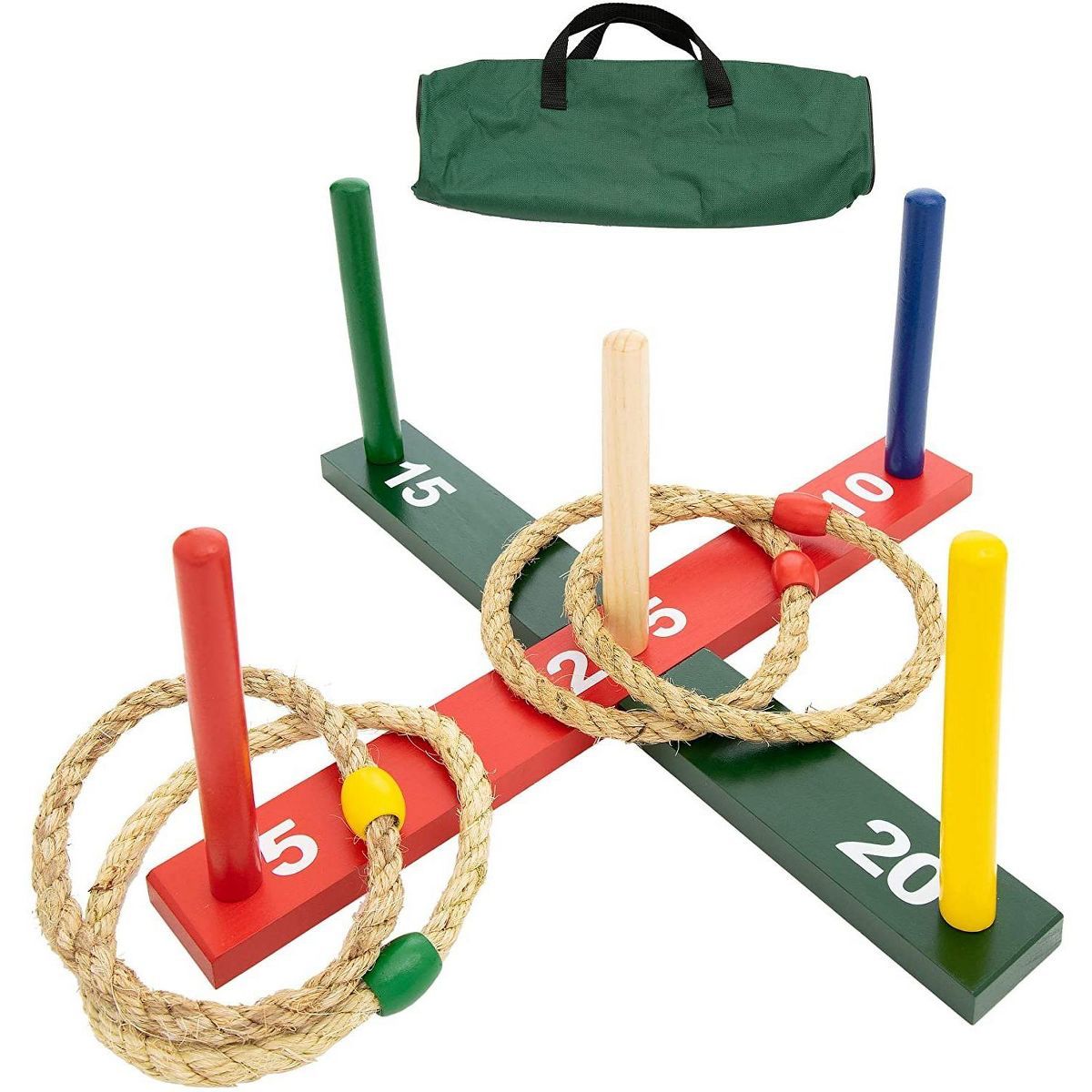 WE Games Rope Ring Toss Yard Game - Throwing Carnival Quoits Set - Solid Wood | Target