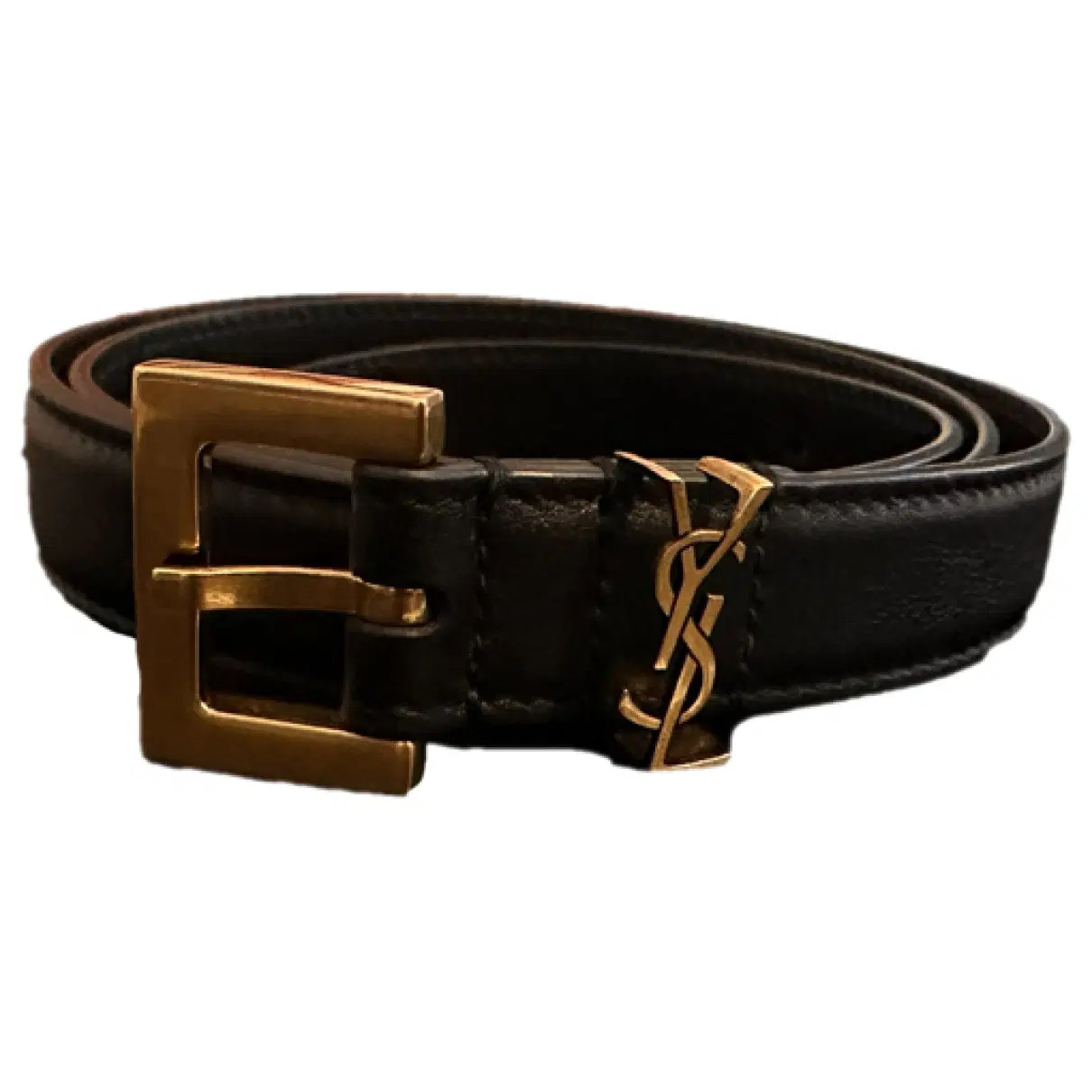 Leather belt Saint Laurent Black size 27 Inches in Leather - 40000106 | Vestiaire Collective (Global)