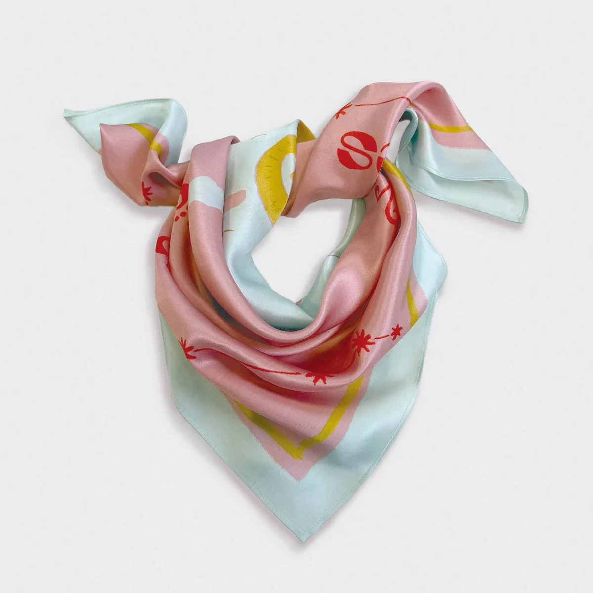 Women's Zodiac Printed Square Silk Scarf "Aries" - A New Day™ Light Pink | Target