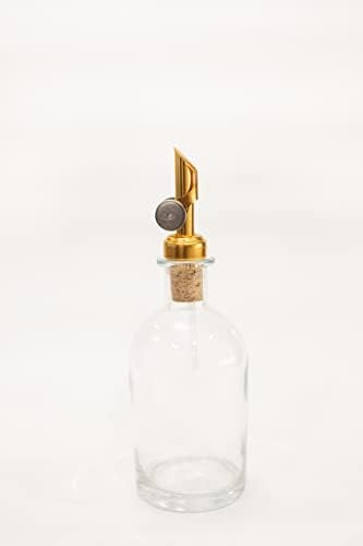 Rail19 Small Clear Glass Mouthwash Dispenser with Metal Pour Spout | Cooking Oil and Vinegar Disp... | Amazon (US)