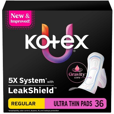 Kotex Ultra-Thin Regular Absorbency Pads with Wings - 36ct | Target