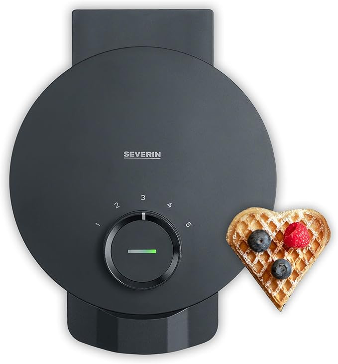 SEVERIN Waffeleisen Black Line, Herzwaffeln, PFAS-freie Beschichtung, mit Kontrollleuchte, prakti... | Amazon (DE)