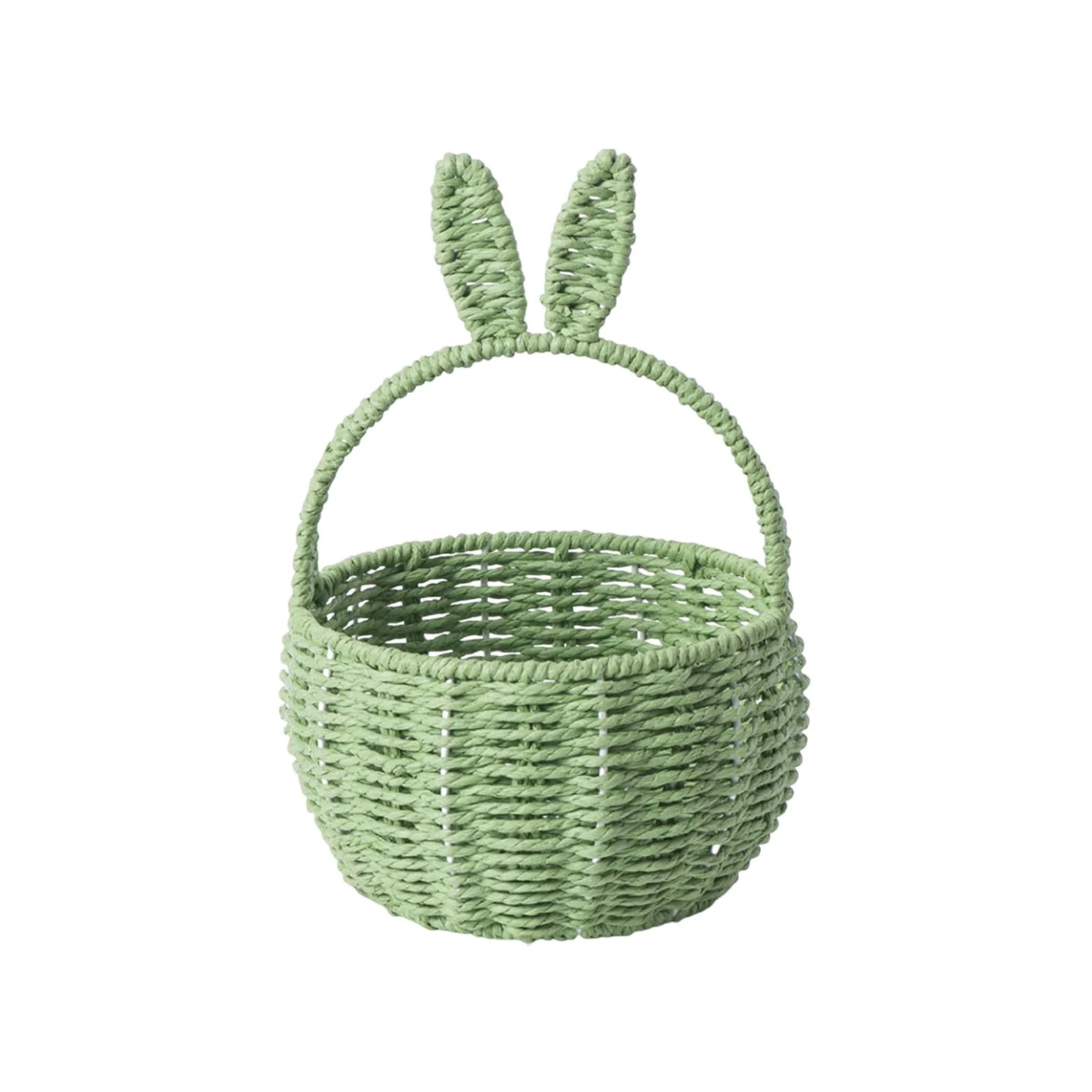 Kbndieu Woven Easter Bunny Basket for Kids, Imitation Rattan Handheld Easter Candy Eggs Baskets, ... | Walmart (US)