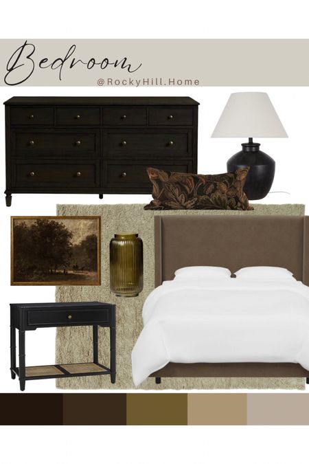 Golden green black and brown primary bedroom, guest bedroom 

#LTKstyletip #LTKhome