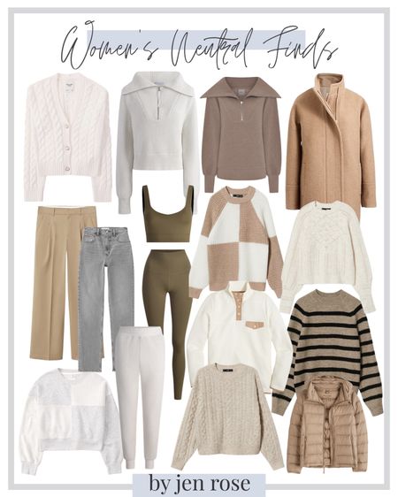 womens neutral fashion finds / neutral clothing / neutral style / neutral favorites / neutral fall essentials / madewell finds / mango finds / varley finds / j. crew finds / abercrombie finds / fall pants / fall sweaters / fall jeans / fall leggings 

#LTKstyletip #LTKitbag #LTKSeasonal