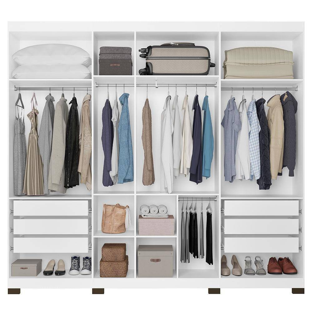 Guarda-Roupa Bartira Diplomata com 7 Portas e 6 Gavetas - 255,6cm de largura - Branco Fosco | Casas Bahia (BR)