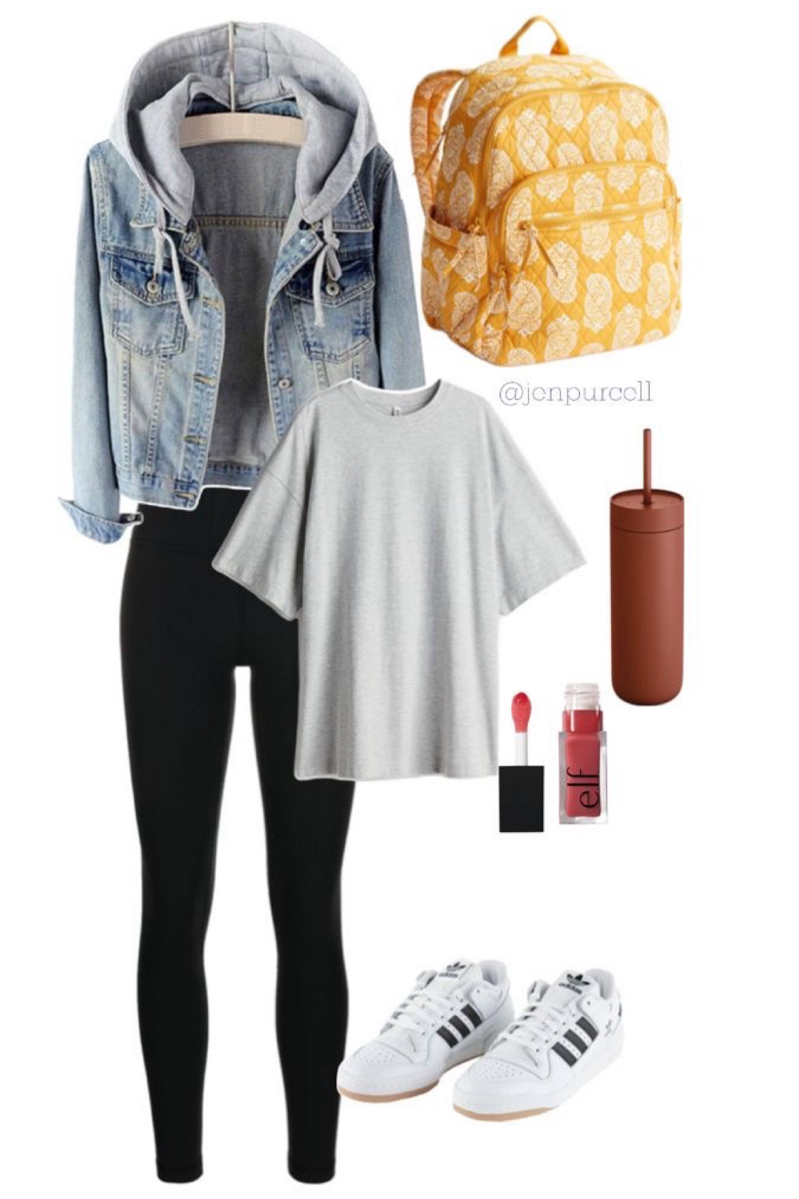 Perfect fall college girl outfit. Comfy yet cute with a pop of color with the backpack!  #college #university #collegegirl #casualoutfits 

#LTKMidsize #LTKFindsUnder50 #LTKFindsUnder100