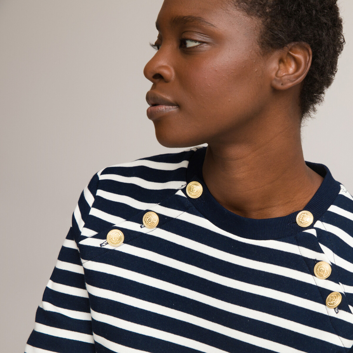 Les Signatures - Breton Striped Sweatshirt in Cotton Mix | La Redoute (UK)