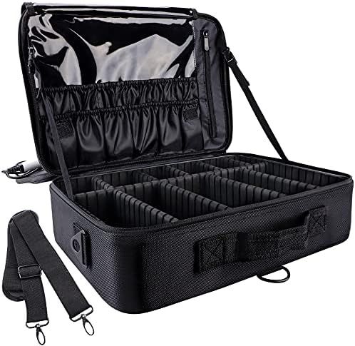 GZCZ 3 Layers Large Capacity Travel Professional Makeup Train Case Cosmetic Brush Organizer Portable | Amazon (US)