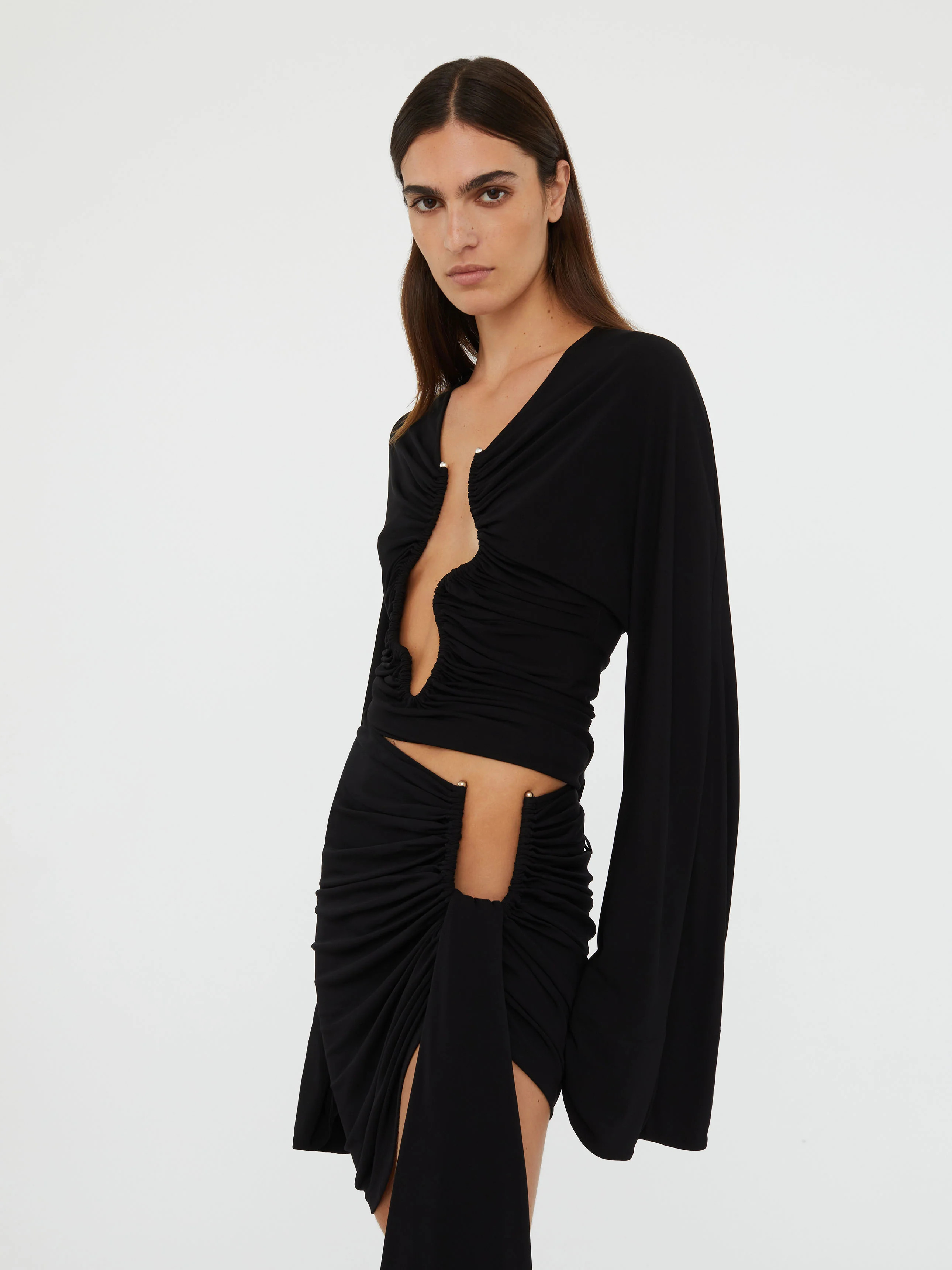 Christopher Esber | Arced Palm Micro Skirt Black | Christopher Esber (Global)