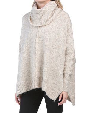 Juniors Oversized Dolman Cowl Neck Sweater With Side Slits | TJ Maxx
