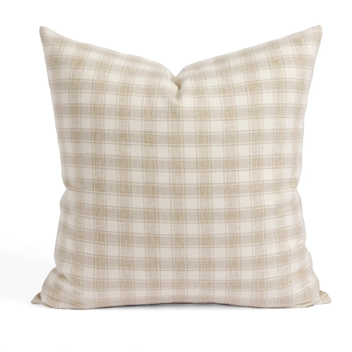 Emmett Plaid 20x20 Pillow, Flax | Tonic Living