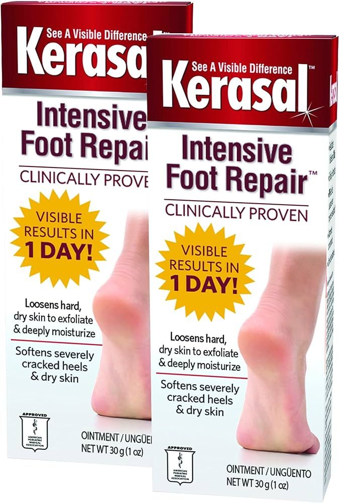 Kerasal Intensive Foot Repair Skin Healing Ointment for Cracked Heels and Dry Feet 1 oz , 2 Count... | Amazon (US)