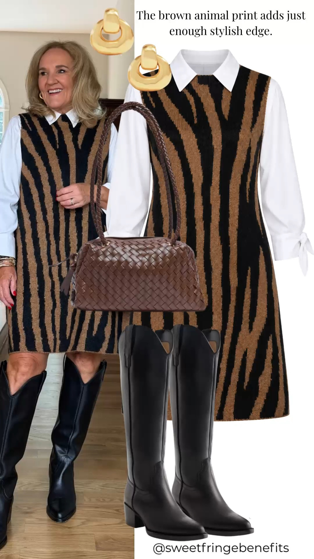 Use code NANETTE15 for a 15% off your 1st order at Avara

I have a soft spot for a good animal print, and this one feels especially easy to wear with the white blouse underneath and tall boots. I’m wearing a medium in the dress, and I like how the simple layers let the print stand out.

#LTKgrwm #LTKootd #LTKdayinmylife
