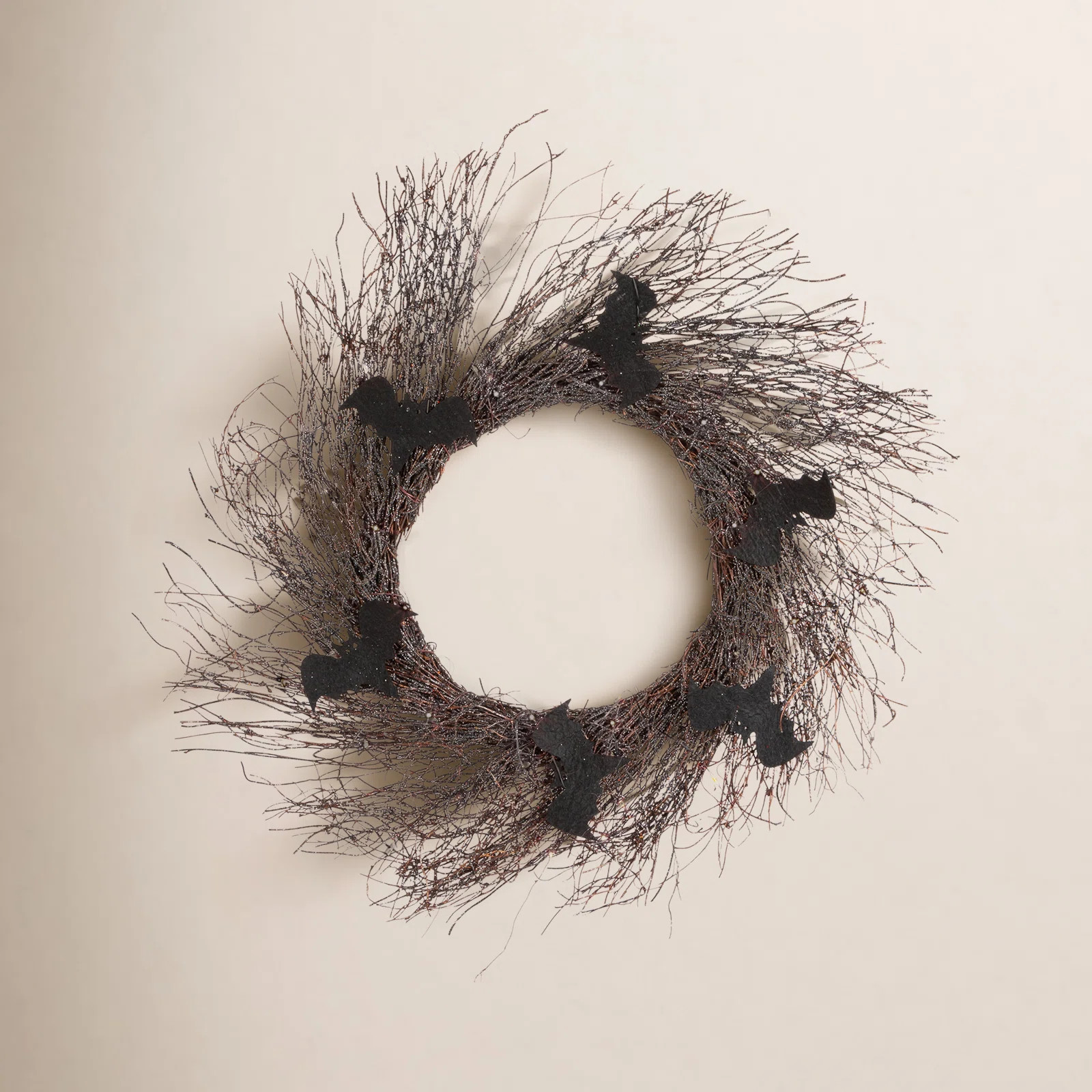 20" Pre-Lit Halloween Twig Wreath | Birch Lane