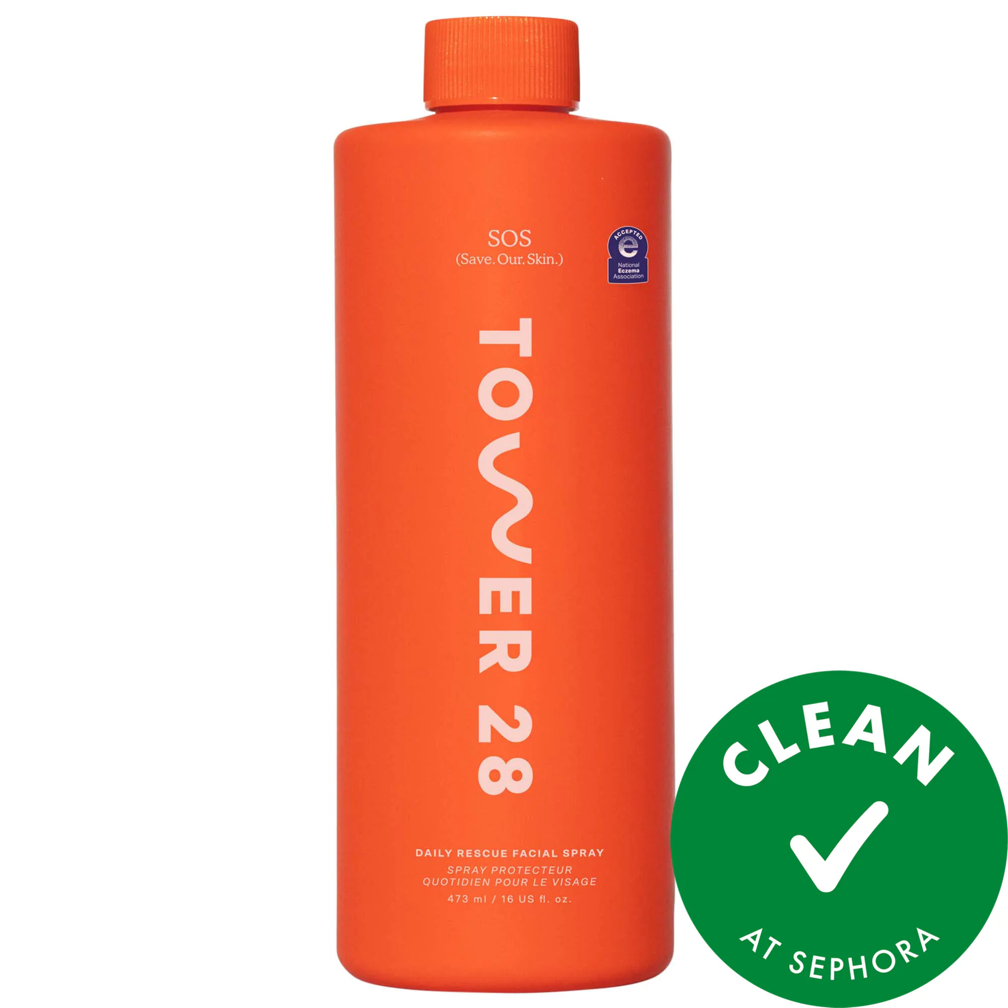 Tower 28 Beauty Jumbo SOS Daily Rescue Facial Spray Refill with Hypochlorous Acid 16 oz / 480 mL | Sephora (US)