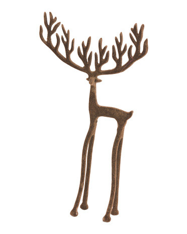 18.5in Flocked Iron Reindeer | TJ Maxx