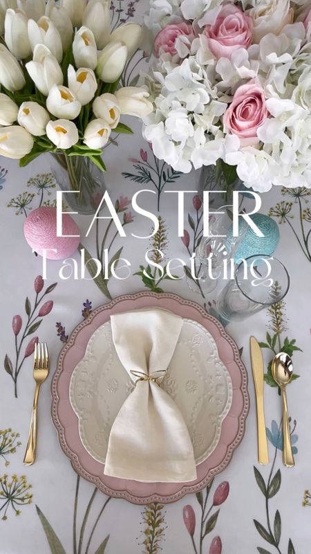 Easter Table Setting Inspiration.
Plateware, flowers, tablecloth all from Amazon.

Follow and like for more💐

#easter #eastertablesetting #easterdinner #easterdecor #eastertablesettingideas #tablesetting #springtablesetting #easterhomedecor #springhome #eastertable #eastertablescape #eastertabledecor #eastertablesetup #amazonhomefinds #founditonamazon
#home #homedecor #springtablesetting #springdecor #springtablescape #springhome #springdecor #style #artificialflowers #artificialhydrangeas #artificialroses #flowerarrangement #flowervase #vase #plates #whitelatticeplates #latticeplates #plateware #dinnerware #goldutensils #easterplates #chargerplate #pinkchargerplate #floraltablecloth #tablecloth #springtablecloth #eastertablecloth #eastereggs 




#LTKSeasonal #LTKhome #LTKVideo