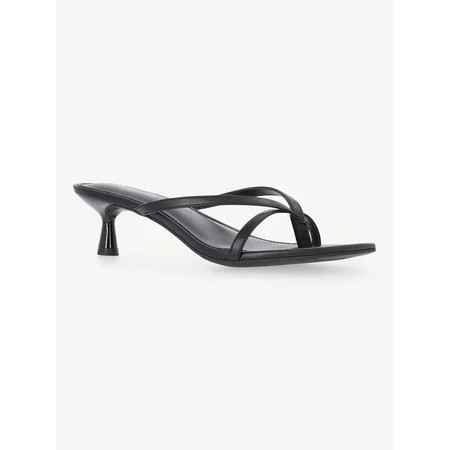 No Boundaries Kitten Heel Sandals, Women's | Walmart (US)