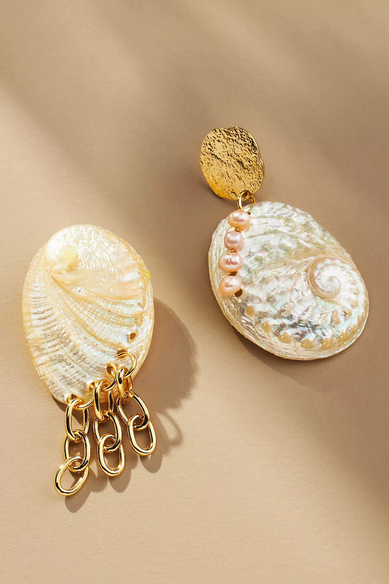 GISEL B. Harper Asymmetrical Shell Earrings | Anthropologie (US)