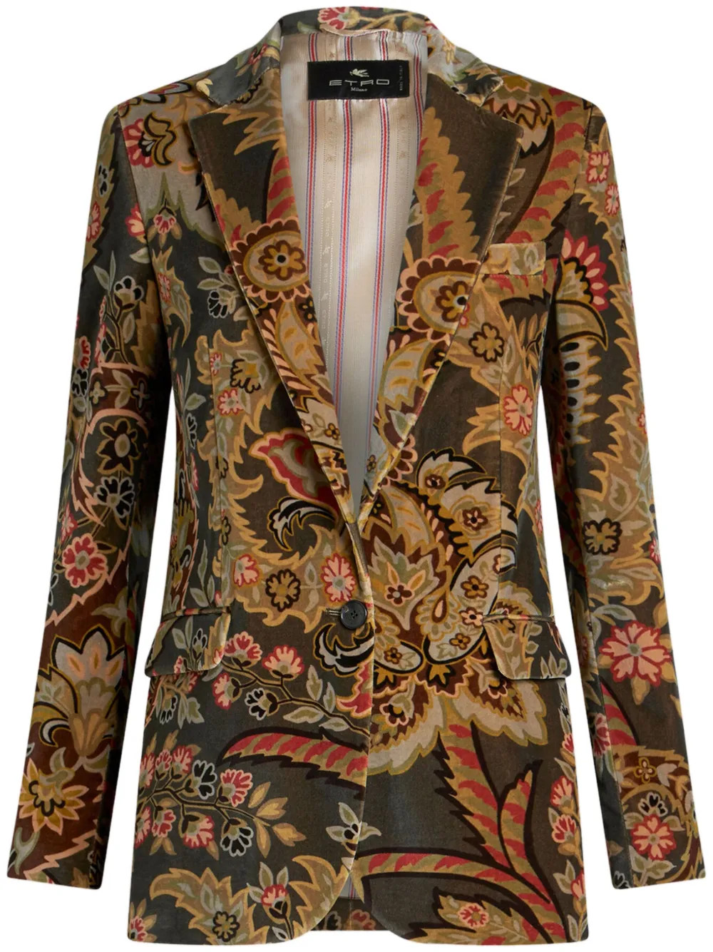paisley-print velvet blazer | Farfetch Global