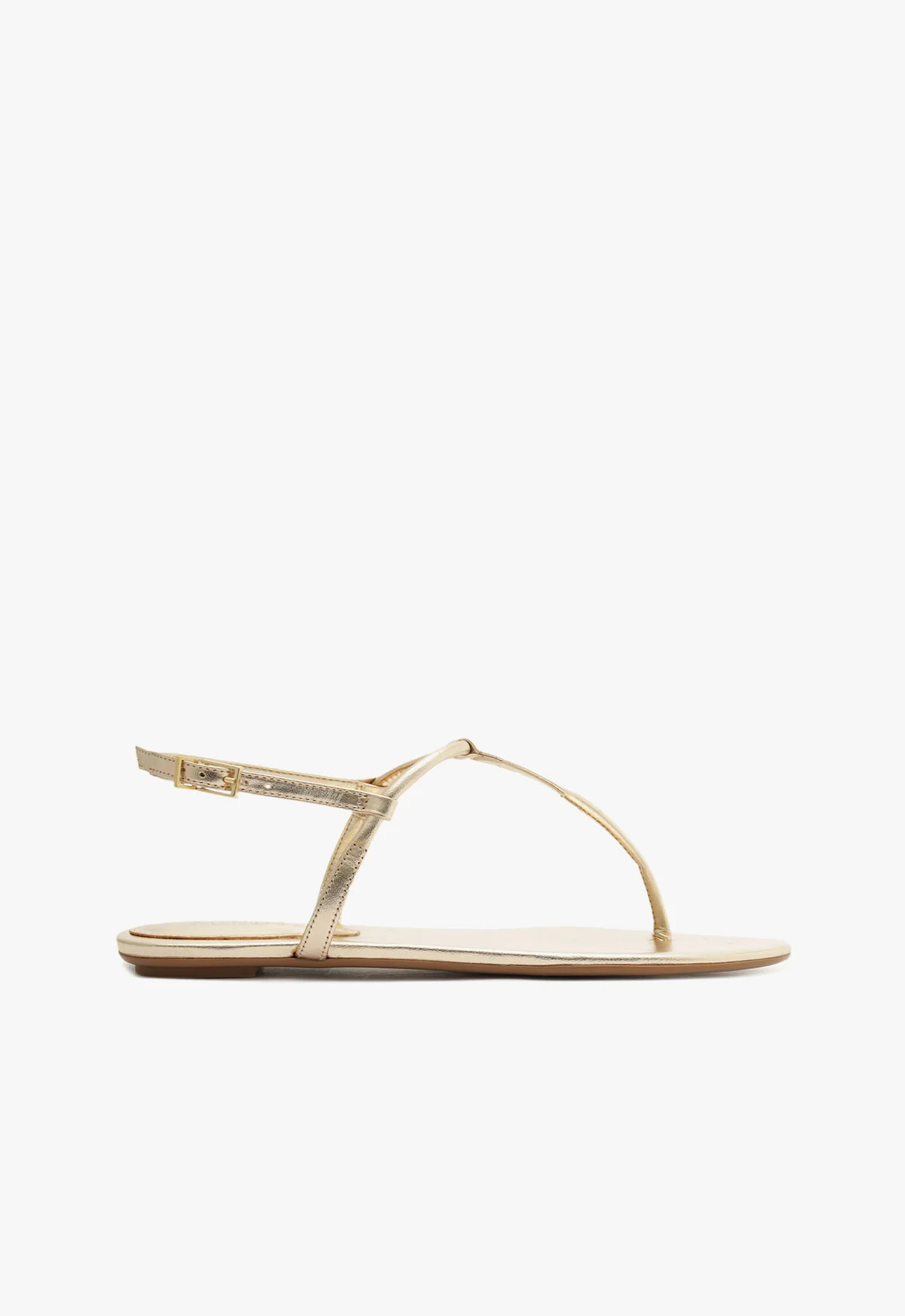 Elsha Flat Sandal | Metallic Gold Leather - SCHUTZ | Schutz (US)
