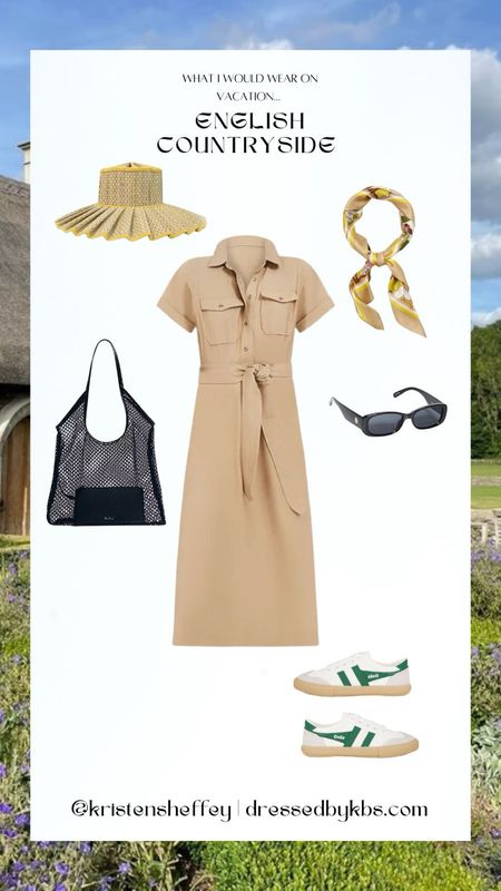 A cute and comfortable outfit for shopping in the English countryside! This dress could easily be worn from shopping to dinner and patio sitting at a local pub with fish and chips! 🥰 a good versatile vacation outfit - comfy and breathable and can throw the hat in your bag if you are out of the sun!

#LTKTravel #LTKStyleTip