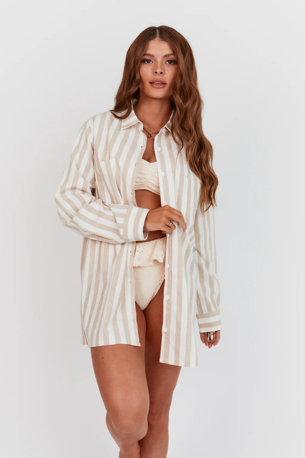 BAREFOOT BABE STRIPED BUTTON DOWN | Kittenish