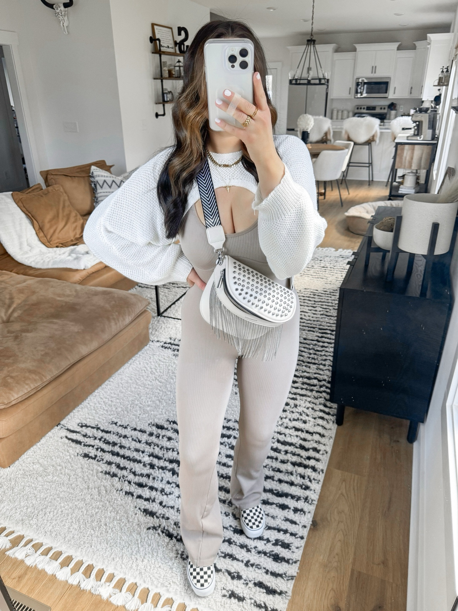 Sweater Shrug — small
Jumpsuit — small

spring outfits | spring style | spring athleisure outfit | spring running errands outfit | comfy casual outfit ideas | activewear jumpsuit outfit | knit spring sweater shrug | white studded belt bag | platform checkered vans slip on sneakers 



#LTKshoecrush #LTKfindsunder50 #LTKfindsunder100