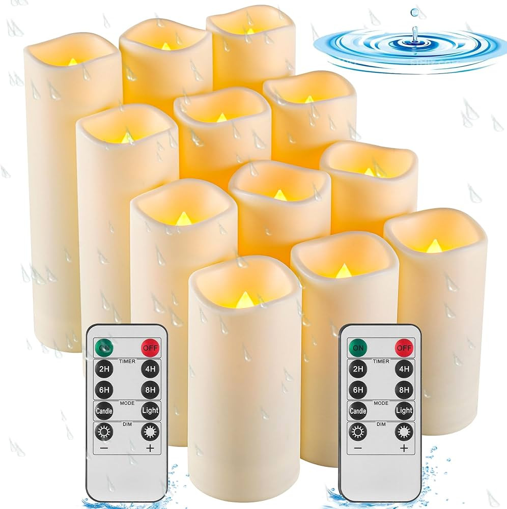 Da by Waterproof Outdoor Candles, flameless LED Battery Candles, 12PCS of high-Temperature Resist... | Amazon (US)