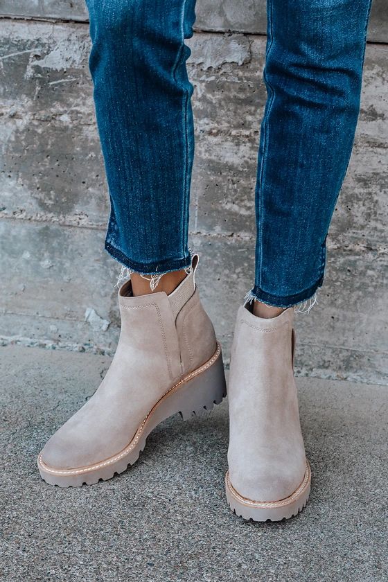 Huey Almond Suede Leather Ankle Boots | Lulus (US)