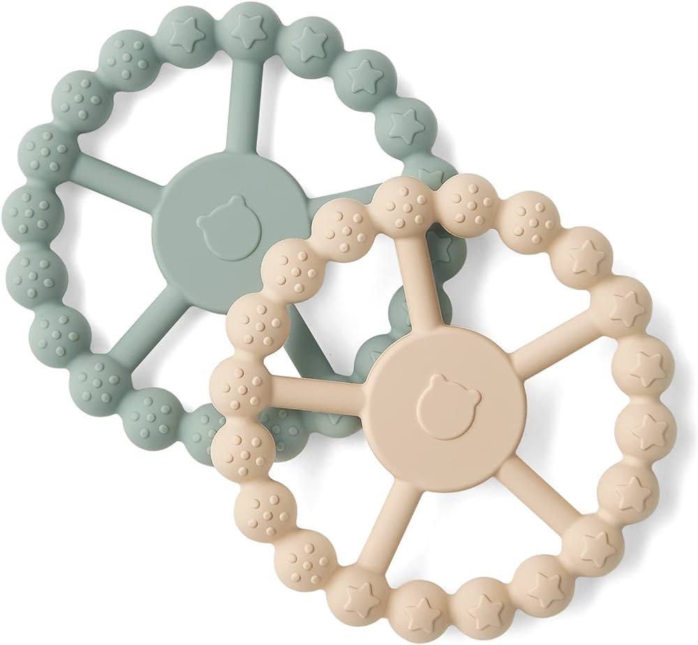 SAMiGO Silicone Teethers for Babies 0-6 6-12 Months Baby Teething Rings Chew Toys for Infant Boys... | Amazon (US)