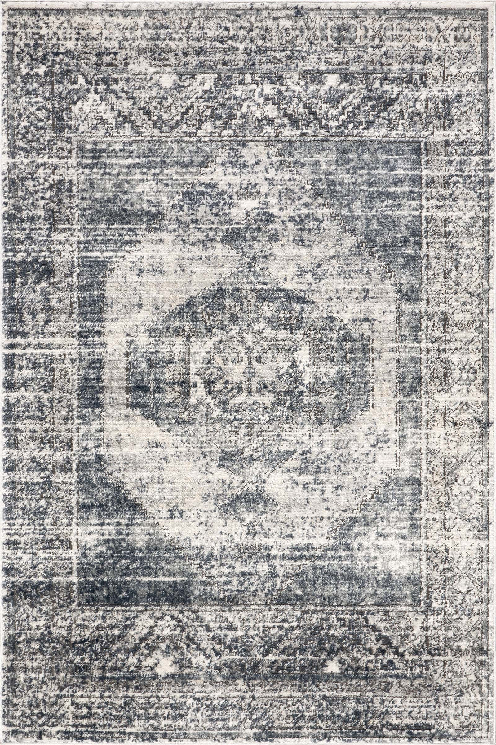 Barbed Iris Medallion Rug | Blue | Rugs USA