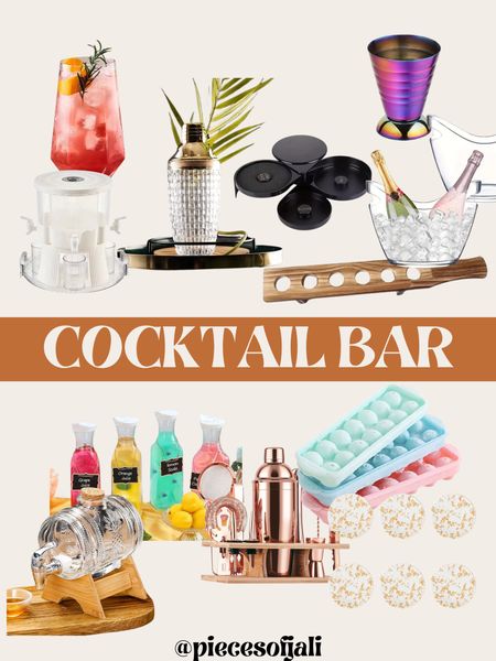 Cocktail bar essentials

Acrylic coasters
Plastic carafe
Colored jigger
Glass shaker
Drink dispenser 

#LTKxelfCosmetics #LTKParties #LTKSeasonal