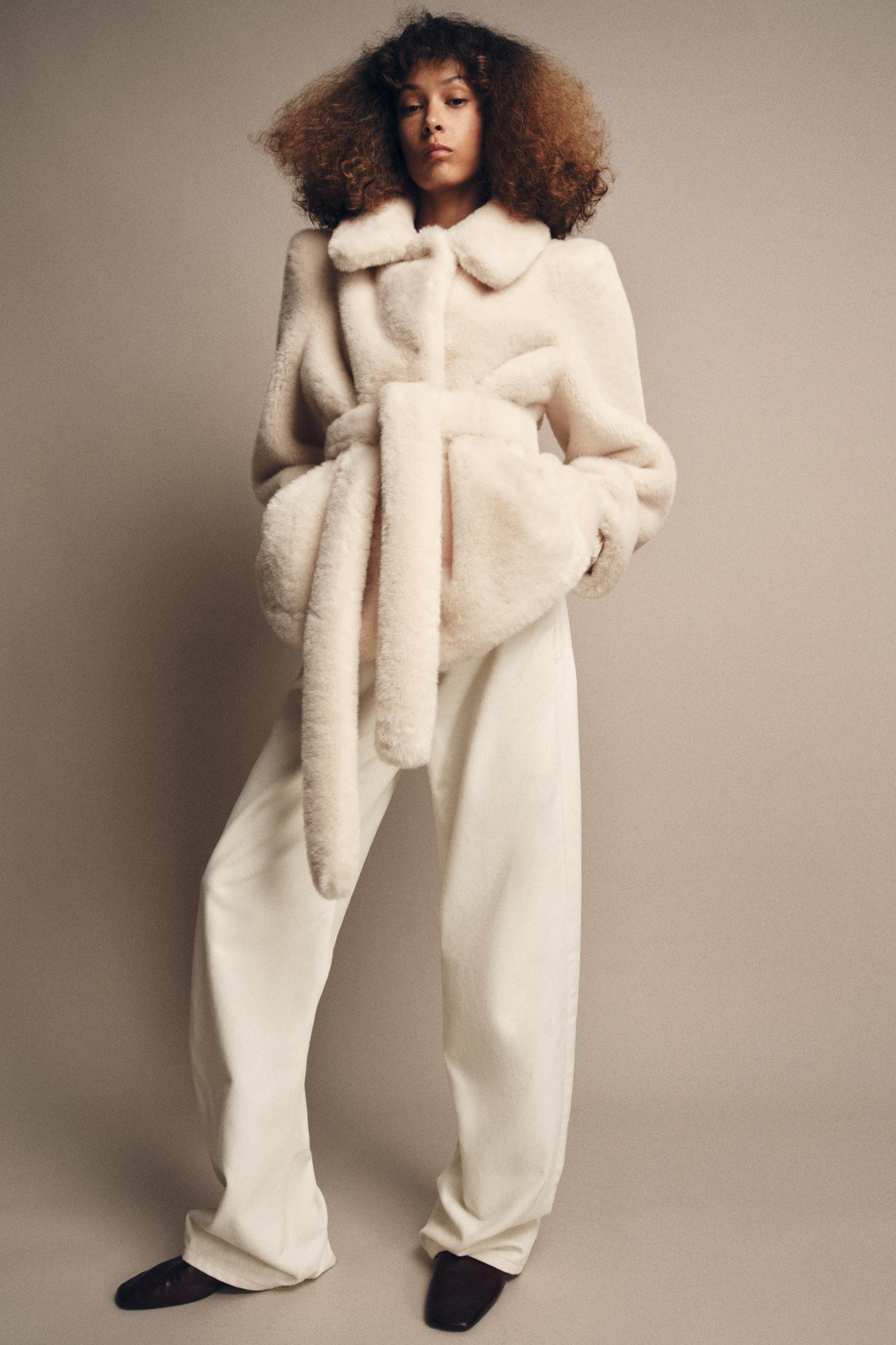 FAUX FUR BELTED COAT ZW COLLECTION | Zara UK