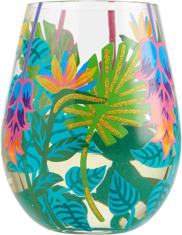 Enesco 6004763 Designs by Lolita Tropical Vibes Artisan Hand-Painted Stemless Wine Glass, 20 Ounc... | Amazon (US)