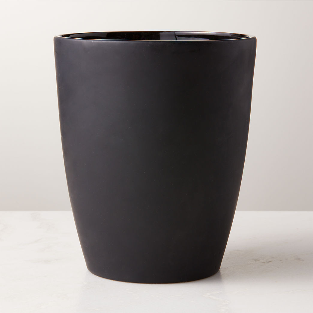 Rubber-Coated Black Wastebasket + Reviews | CB2 | CB2