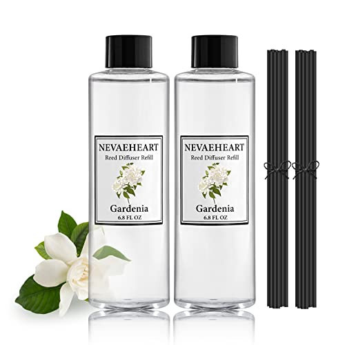 NEVAEHEART Gardenia Reed Diffuser Oil Refill Set, 6.8 OZ X 2 Pack Home Fragrance for Bedroom, Bathroom Home Decor | Amazon (US)