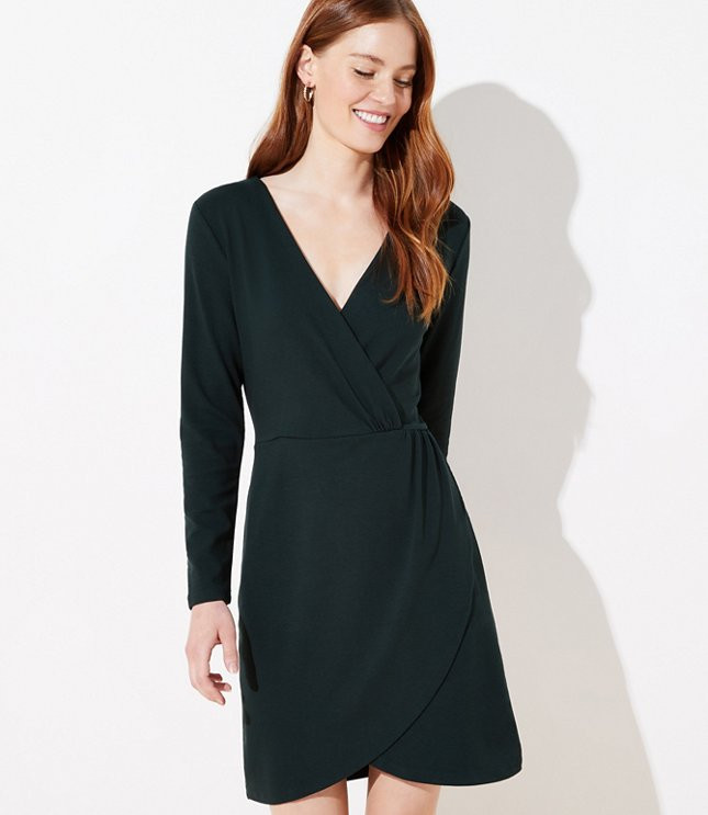 Shirred Wrap Dress | LOFT | LOFT
