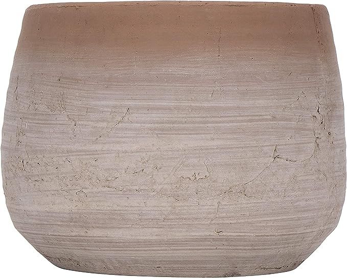 Creative Co-Op Large Orange & Whitewashed Terracotta Planter, 6 Inch High, Orange | Amazon (US)